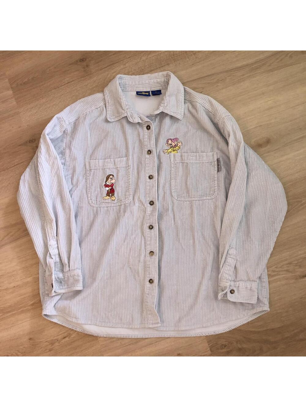 DISNEY CLASSICS VINTAGE SNOW WHITE CORDUROY SHIRT JACKET ADULT UNISEX SIZE XL
